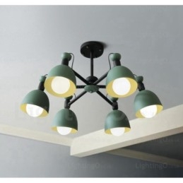 Candelabru nordic cu 6 lumini cu abajur din aliaj de aluminiu