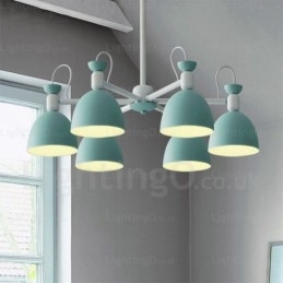 Candelabru nordic cu 6 lumini cu abajur din aliaj de aluminiu