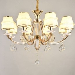 Candelabru nordic cu 6 lumini cu abajur din sticlă
