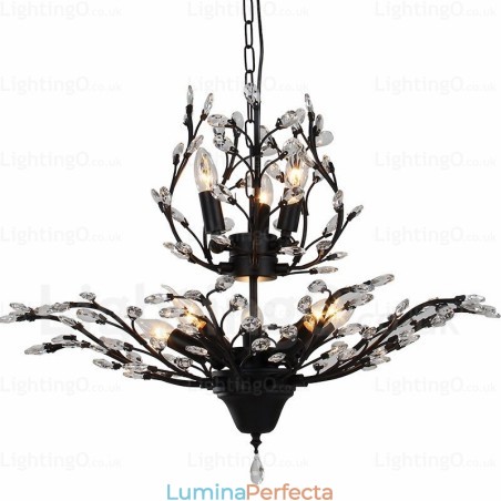 Candelabru rustic rustic cu 8 lumini Candelabru rustic rustic cu 8 lumini