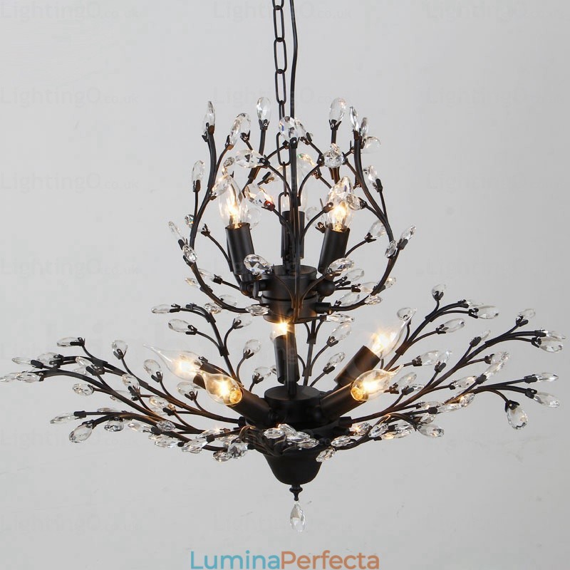 Candelabru rustic rustic cu 8 lumini