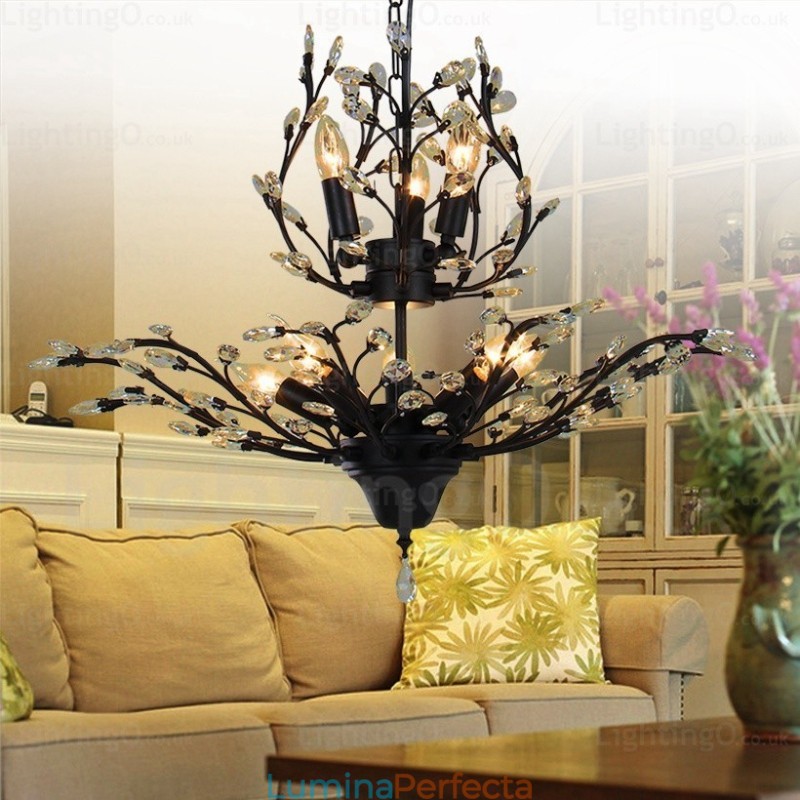 Candelabru rustic rustic cu 8 lumini