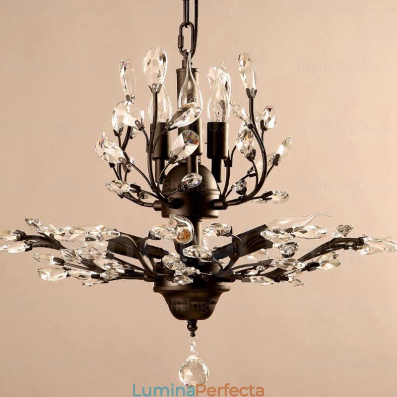 Candelabru rustic rustic cu 8 lumini