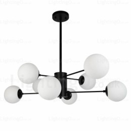 Candelabru contemporan modern cu 8 lumini cu abajur din sticlă