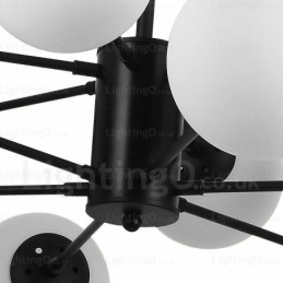 Candelabru contemporan modern cu 8 lumini cu abajur din sticlă