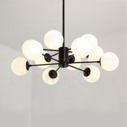 Candelabru nordic cu 12 lumini cu abajur din sticlă