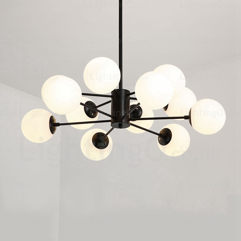 Candelabru nordic cu 12 lumini cu abajur din sticlă