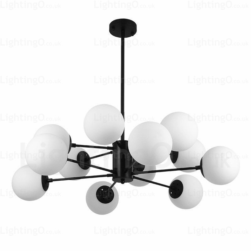 Candelabru nordic cu 12 lumini cu abajur din sticlă