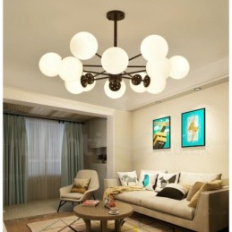 Candelabru nordic cu 12 lumini cu abajur din sticlă