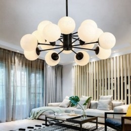 Candelabru nordic cu 16 lumini cu abajur din sticlă