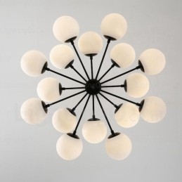 Candelabru nordic cu 16 lumini cu abajur din sticlă