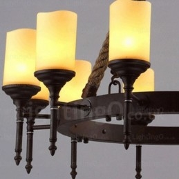 12 Lumini Country Rustic Vintage Retro Pandantiv cu Abajur din Sticlă