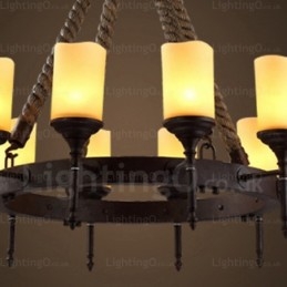 12 Lumini Country Rustic Vintage Retro Pandantiv cu Abajur din Sticlă