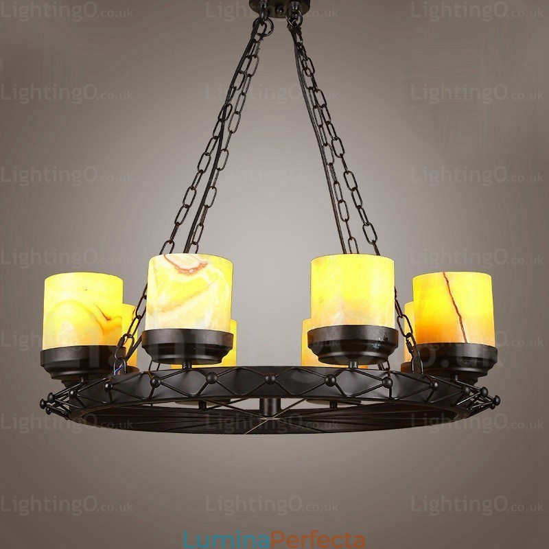 8 lumini Country Rustic Vintage Retro Pandantiv cu abajur din sticlă