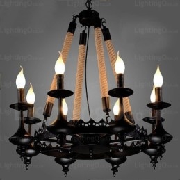 Lampă rustică rustică cu 8 lumini