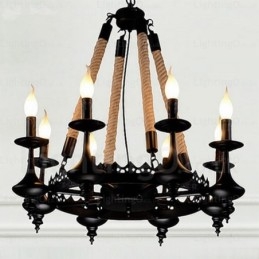 Lampă rustică rustică cu 8 lumini