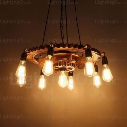 Lampă cu pandantiv vintage retro cu 9 lumini