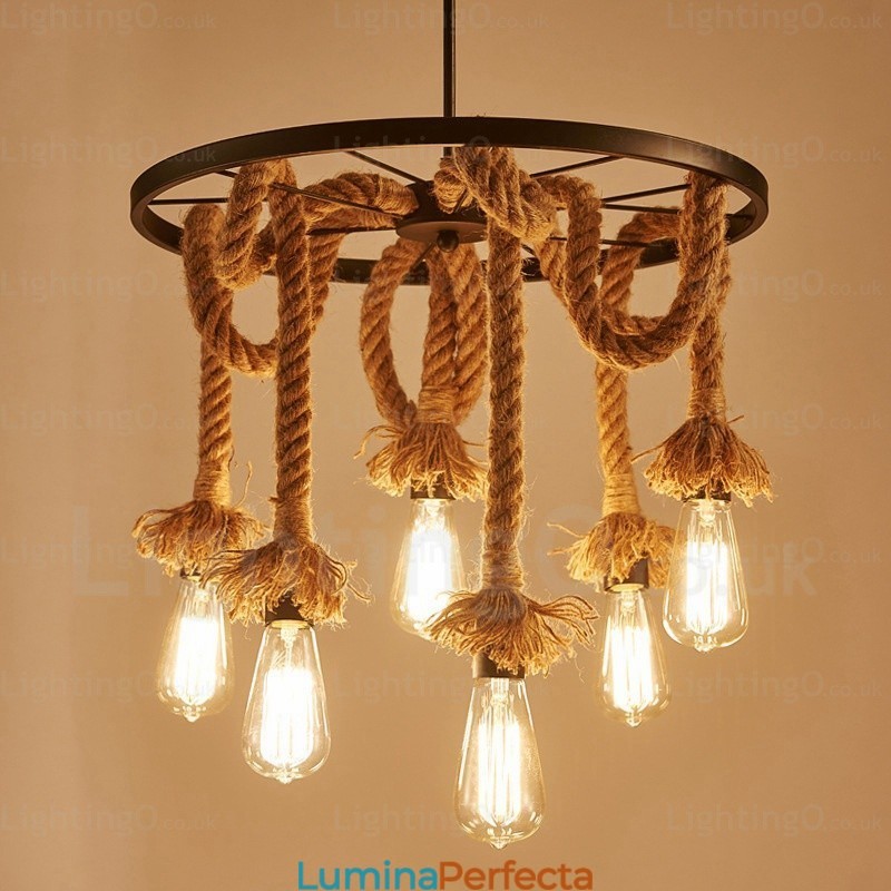 Lampă suspendată retro vintage cu 6 lumini