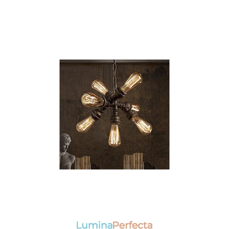 Rustic Lodge Vintage Candelabru din metal galvanizat