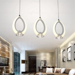 Lampă suspendată modernă contemporană cu 1 lumină, cu abajur de cristal