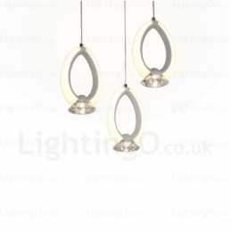 Lampă suspendată modernă contemporană cu 1 lumină, cu abajur de cristal