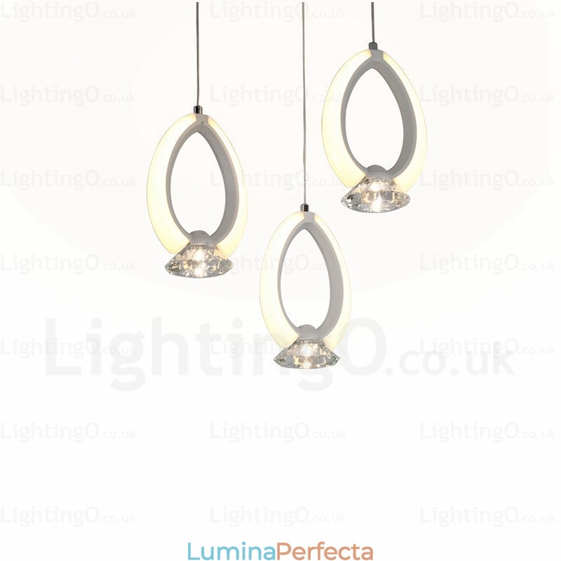 Lampă suspendată modernă contemporană cu 1 lumină, cu abajur de cristal