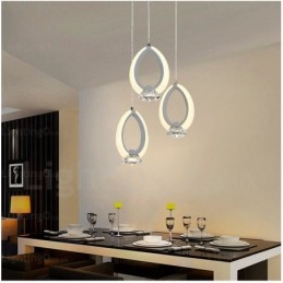 Lampă suspendată modernă contemporană cu 1 lumină, cu abajur de cristal
