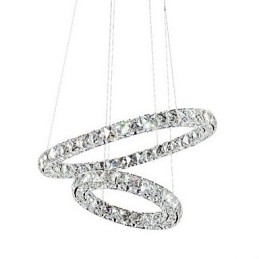 Lumină suspendată din cristal Modern 2 inele Trei laturi K9 Plafoniere de interior din cristal Corpuri de iluminat