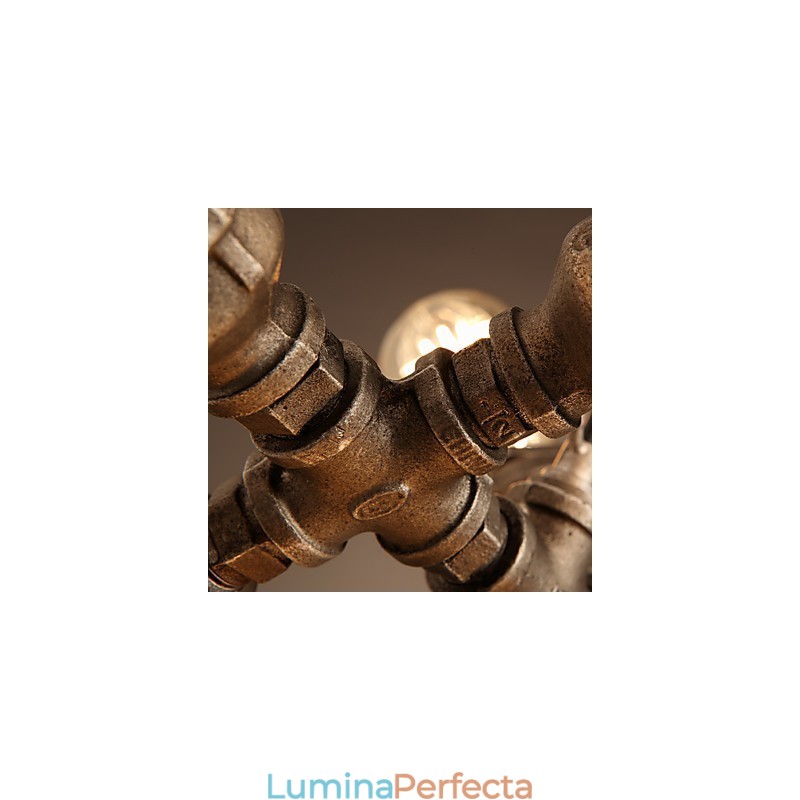 Rustic Lodge Vintage Candelabru din metal galvanizat