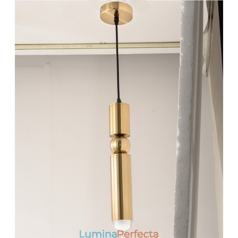 Lampă suspendată modernă contemporană cu 1 lumină, cu abajur acrilic