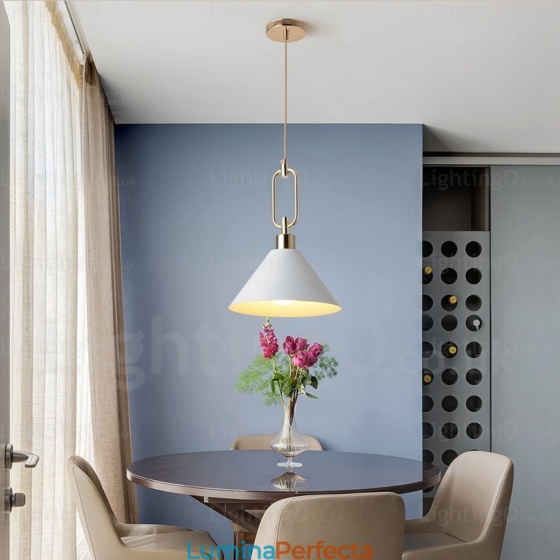 Lampă suspendată modernă nordică modernă cu 1 lumină, cu magazine de umbre din oțel inoxidabil