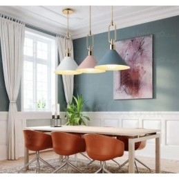 Lampă suspendată modernă nordică modernă cu 1 lumină, cu magazine de umbre din oțel inoxidabil