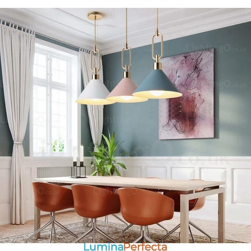 Lampă suspendată modernă nordică modernă cu 1 lumină, cu magazine de umbre din oțel inoxidabil