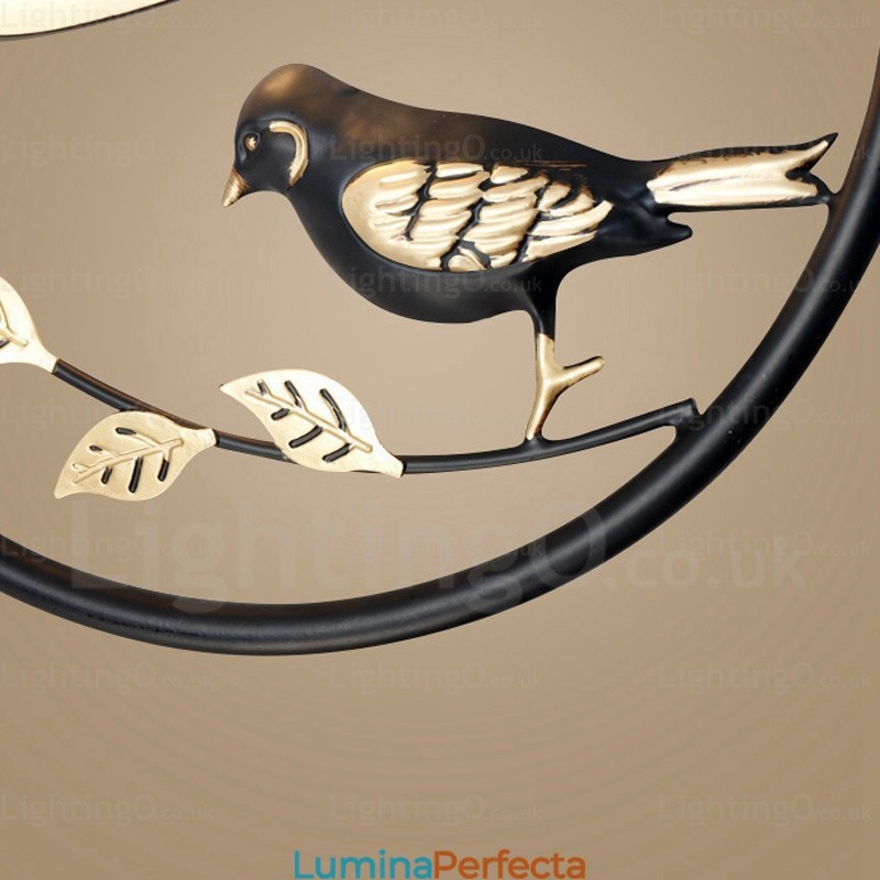 1 Lumină Country Rustic Rural Pendant Lampă cu Abajur din Sticlă