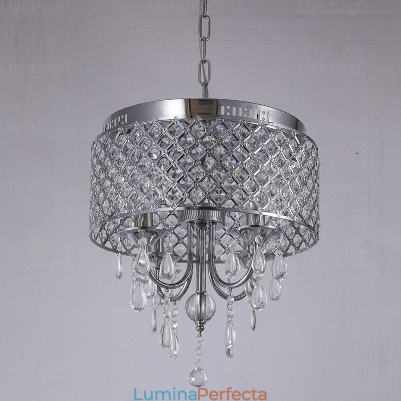 Lampă suspendată modernă contemporană cu 1 lumină, cu abajur de cristal