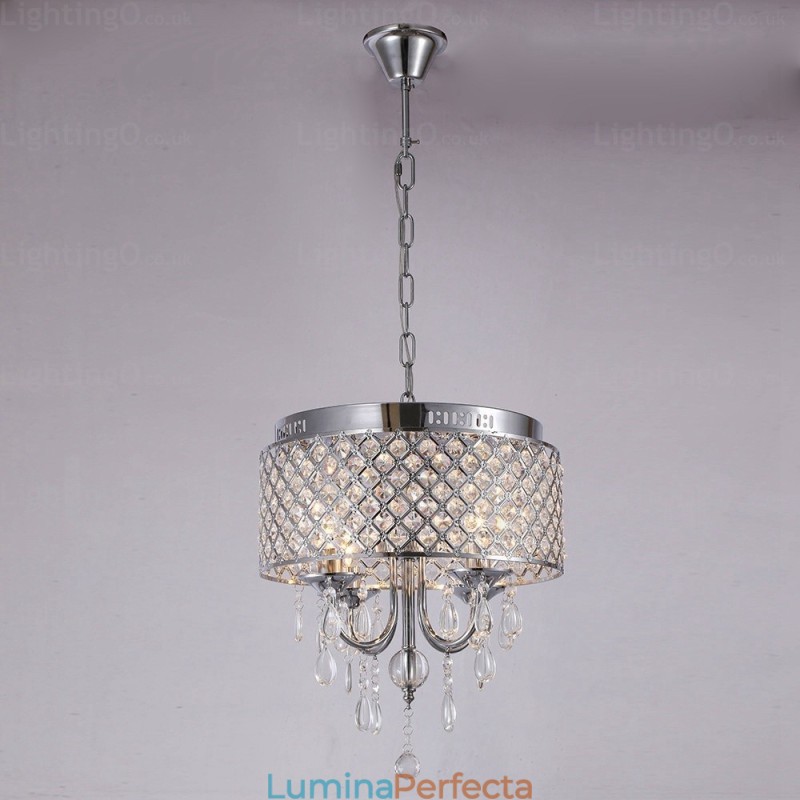 Lampă suspendată modernă contemporană cu 1 lumină, cu abajur de cristal