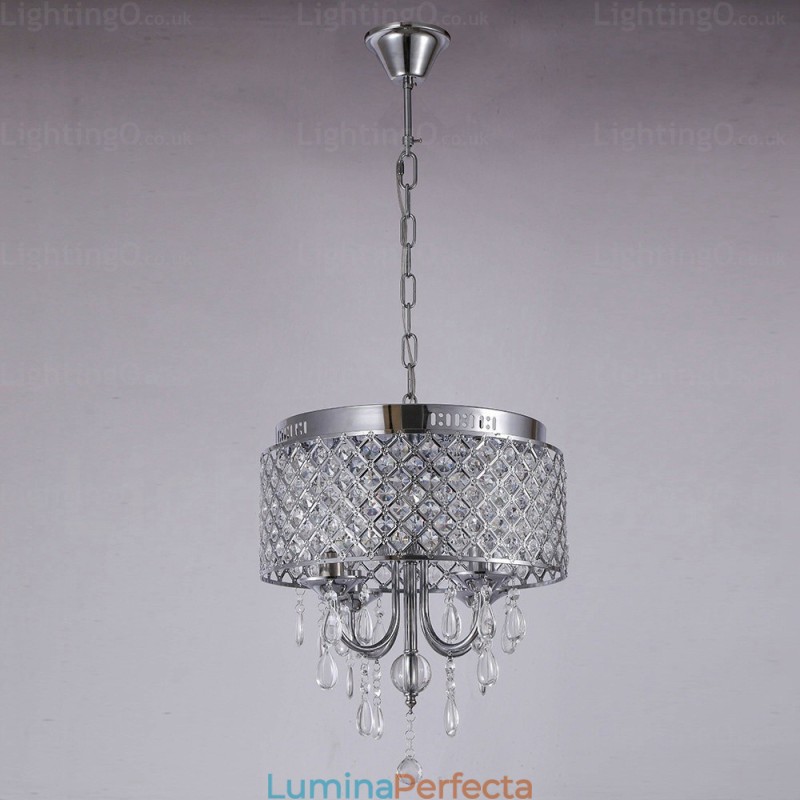 Lampă suspendată modernă contemporană cu 1 lumină, cu abajur de cristal