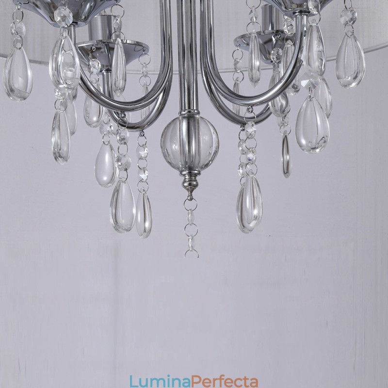 Lampă suspendată modernă contemporană cu 1 lumină, cu abajur de cristal