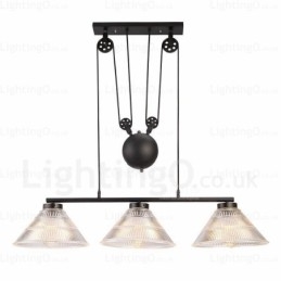 Lampă suspendată modernă contemporană cu 2 lumini cu abajur din sticlă