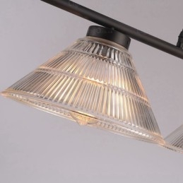 Lampă suspendată modernă contemporană cu 2 lumini cu abajur din sticlă