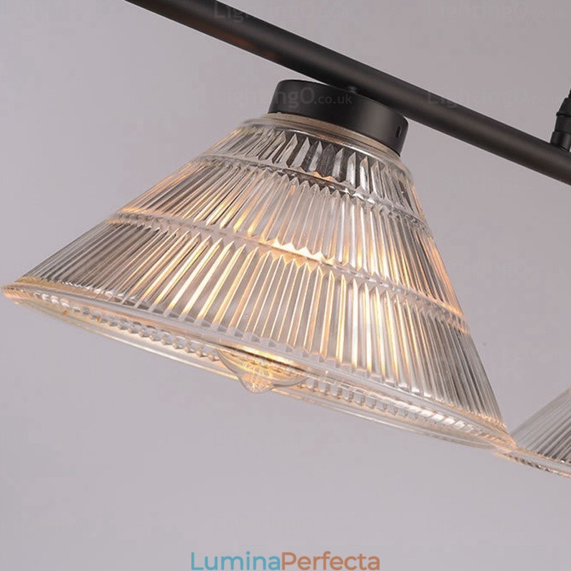 Lampă suspendată modernă contemporană cu 2 lumini cu abajur din sticlă