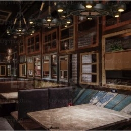 Lampă de suspendare vintage retro cu 6 lumini cu abajur din oțel inoxidabil