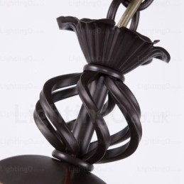 Lampă de suspendare rustică rustică cu 1 lumină cu abajur din sticlă