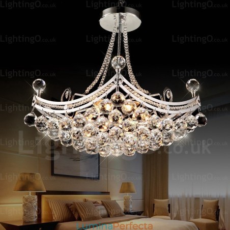 Lampă suspendată modernă și contemporană cu 5 lumini cu abajur de cristal Lampă suspendată modernă și contemporană cu 5 lumini cu abajur de cristal
