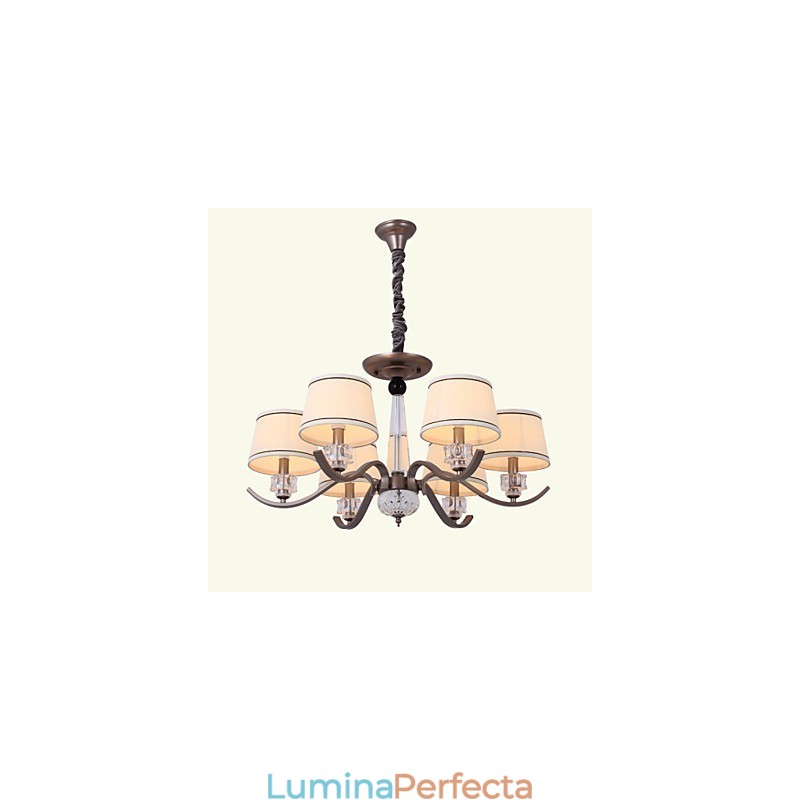 Candelabru Cristal 6 Lumini Pictura Moda Metal