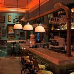 Lampă de suspendare rustică rustică cu 1 lumină cu abajur din sticlă