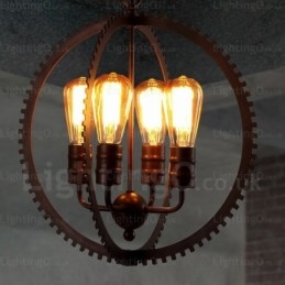 Lampă cu pandantiv vintage retro cu 4 lumini