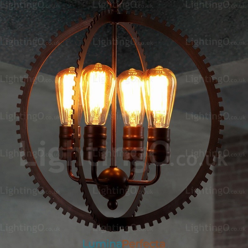Lampă cu pandantiv vintage retro cu 4 lumini