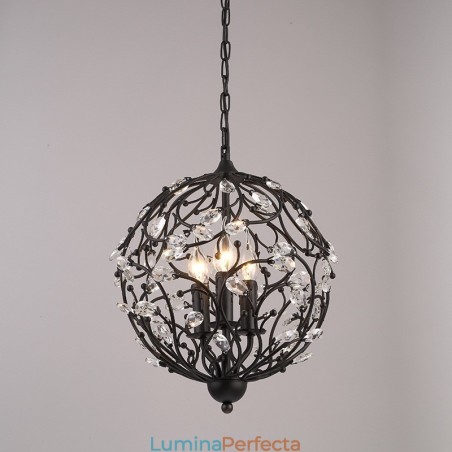 Lampă cu pandantiv din cristal retro vintage cu 3 lumini Lampă cu pandantiv din cristal retro vintage cu 3 lumini