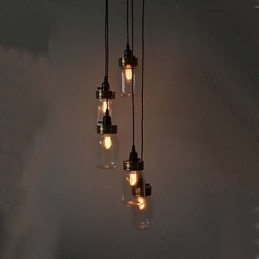 Candelabru cu sticla de artă americană în stilul country din America de Nord